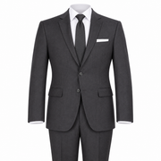 Charcoal 2 Piece Modern Fit Suit Notch Lapel Flat Front Pants