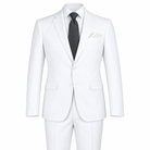 White 2 Piece Modern Fit Suit Notch Lapel Flat Front Pants - product view