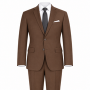 Coco Brown 2 Piece Modern Fit Suit Notch Lapel Flat Front Pants
