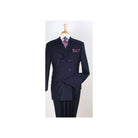 Navy Stripe 100% Wool 3-Piece Double-Breasted Suit - catalog view