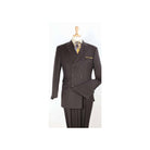 Brown Stripe 100% Wool 3-Piece Double-Breasted Suit - catalog view