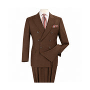 Brown 2-Piece Classic Double-Breasted Suit