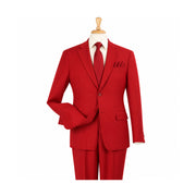 Red 2-Piece Two-Button Suit