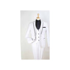 Pure White 3-Piece Slim Fit Suit with Black Piping - additional garment view