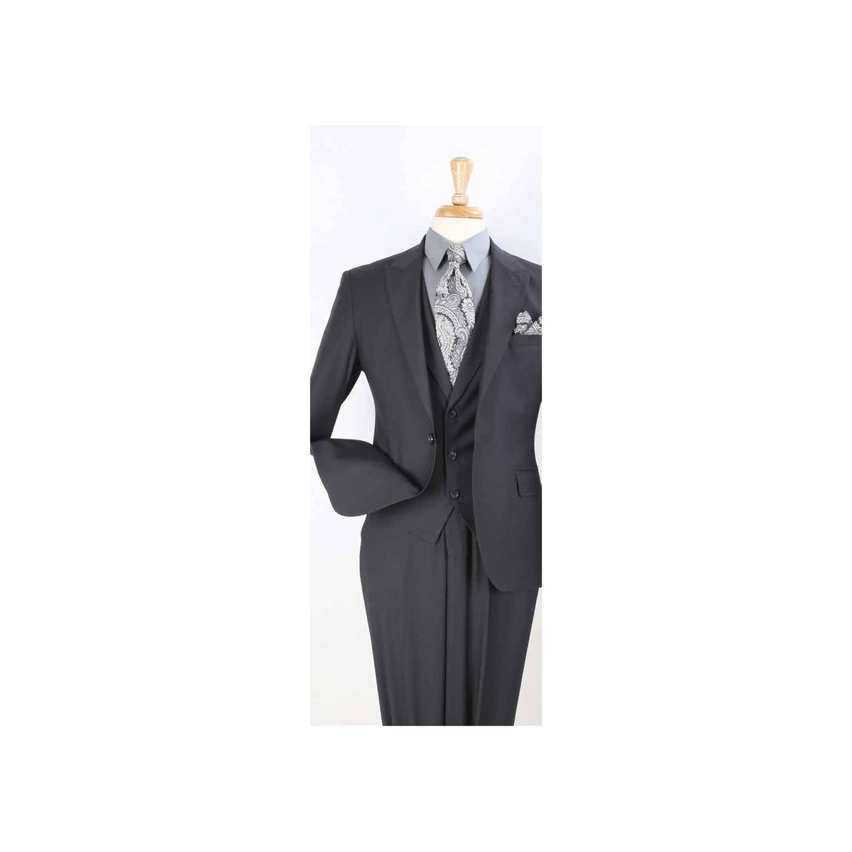 Charcoal 3-Piece One-Button Slim Fit Suit - additional garment view