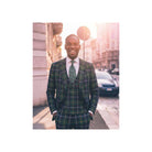 Green Windowpane 100% Wool 3-Piece Suit - catalog view