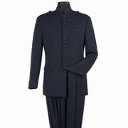 Dark Navy 2-Piece Nine-Button Mandarin Collar Suit