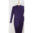Purple 2-Piece Nine-Button Mandarin Collar Suit, original supplier reference