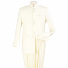 Off White 2-Piece Nine-Button Mandarin Collar Suit, product view