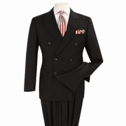 Black 2-Piece Classic Double-Breasted Suit