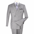 Light Gray 2-Piece Classic Double-Breasted Suit, product view