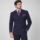 Navy 2-Piece Classic Double-Breasted Suit, model view