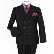 Black 2-Piece Classic Double-Breasted Suit