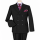 Black 2-Piece Classic Double-Breasted Suit