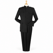 Black 2-Piece Mandarin-Collar Fashion Suit