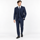Navy 3-Piece Modern Fit Poplin Suit - on model