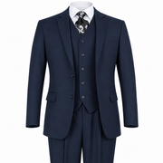 Navy 3-Piece Modern Fit Poplin Suit