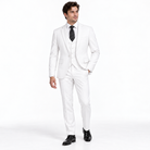 Pure White 3-Piece One-Button Slim Fit Suit - on model