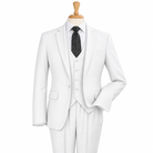 Pure White 3-Piece One-Button Slim Fit Suit - front product view