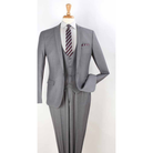 Gray one-button three-piece suit, original supplier photo