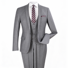 Gray 3-Piece One-Button Slim Fit Suit - polished studio product view on white