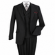 Black 3-Piece 100% Wool Suit