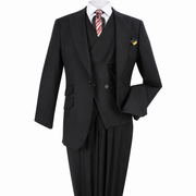 Black 3-Piece 100% Wool Suit