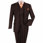 Brown 3-Piece 100% Wool Suit - polished studio product view on white