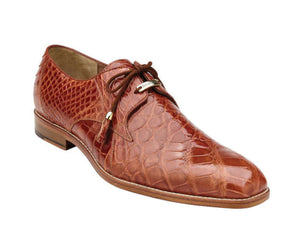Belvedere Lago Cognac Genuine American Alligator Shoes