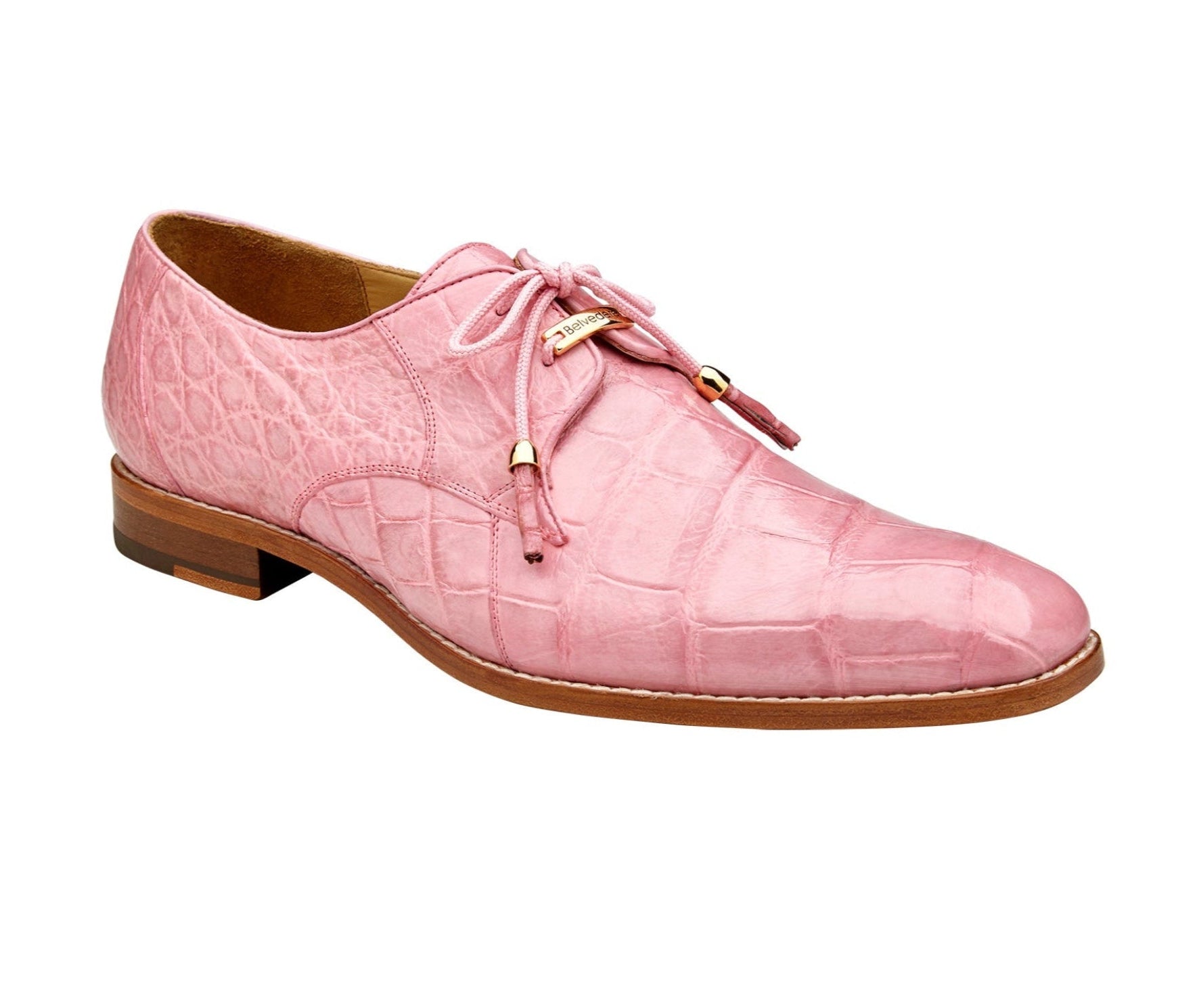 Stand Out in Style with Belvedere Lago Pink Alligator Shoes