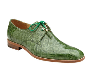 Belvedere Lago Pistachio Green Genuine American Alligator Shoes