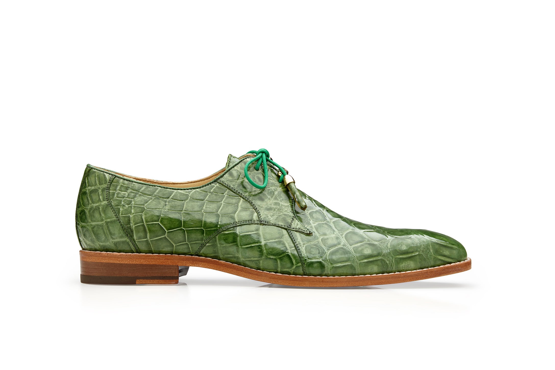 Belvedere Lago Pistachio Green Alligator Shoes - Exquisite