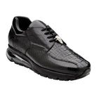 black caiman and lizard leather sneaker belvedere side view