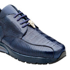 navy exotic leather sneaker air sole close up texture