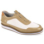 Finnley Collection: Natural & White Moc Toe Modern Slip-On Casual Shoes