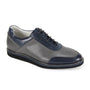 Casual Footwear Classics: Moc Toe Lace Dress Sneakers in Gray & Navy
