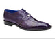 Belvedere Mare Purple Genuine Ostrich and Eel Lace-Up Dress Shoes