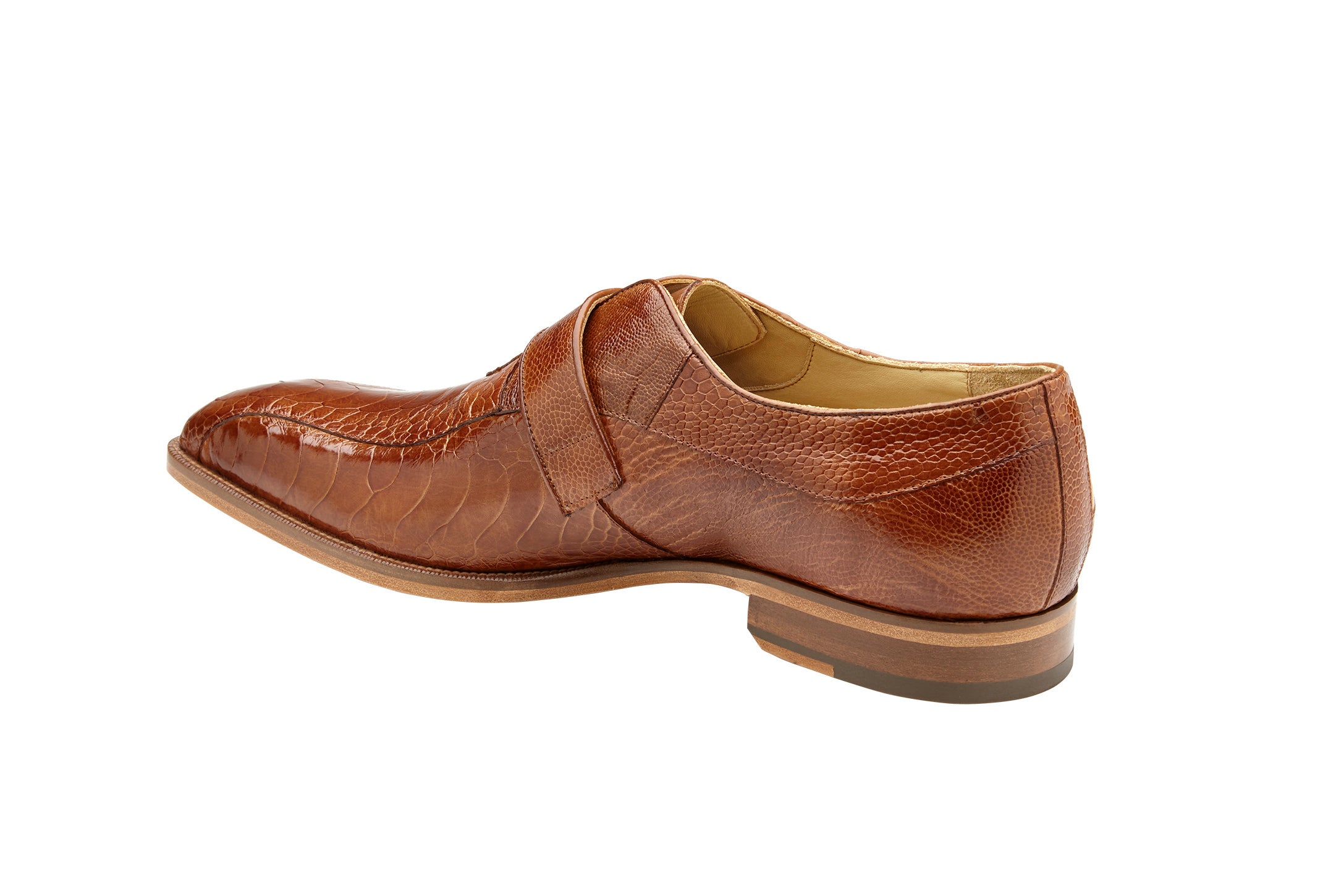Sophisticated Belvedere Marte Monk Strap Shoes in Genuine Ostrich