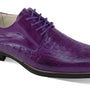 Luxe Allure: Purple Crocodile Inspired Leather Lace Dress Shoes