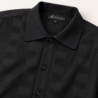 Montique black tonal block walking suit rounded collar detail