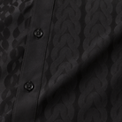 Montique black tonal chain walking suit fabric button detail
