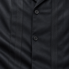 Montique black vertical panel walking suit fabric button detail