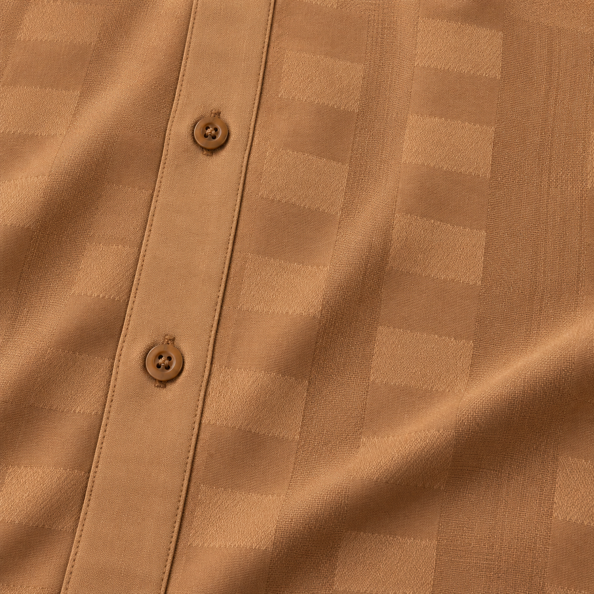 Montique camel tonal block walking suit fabric button detail