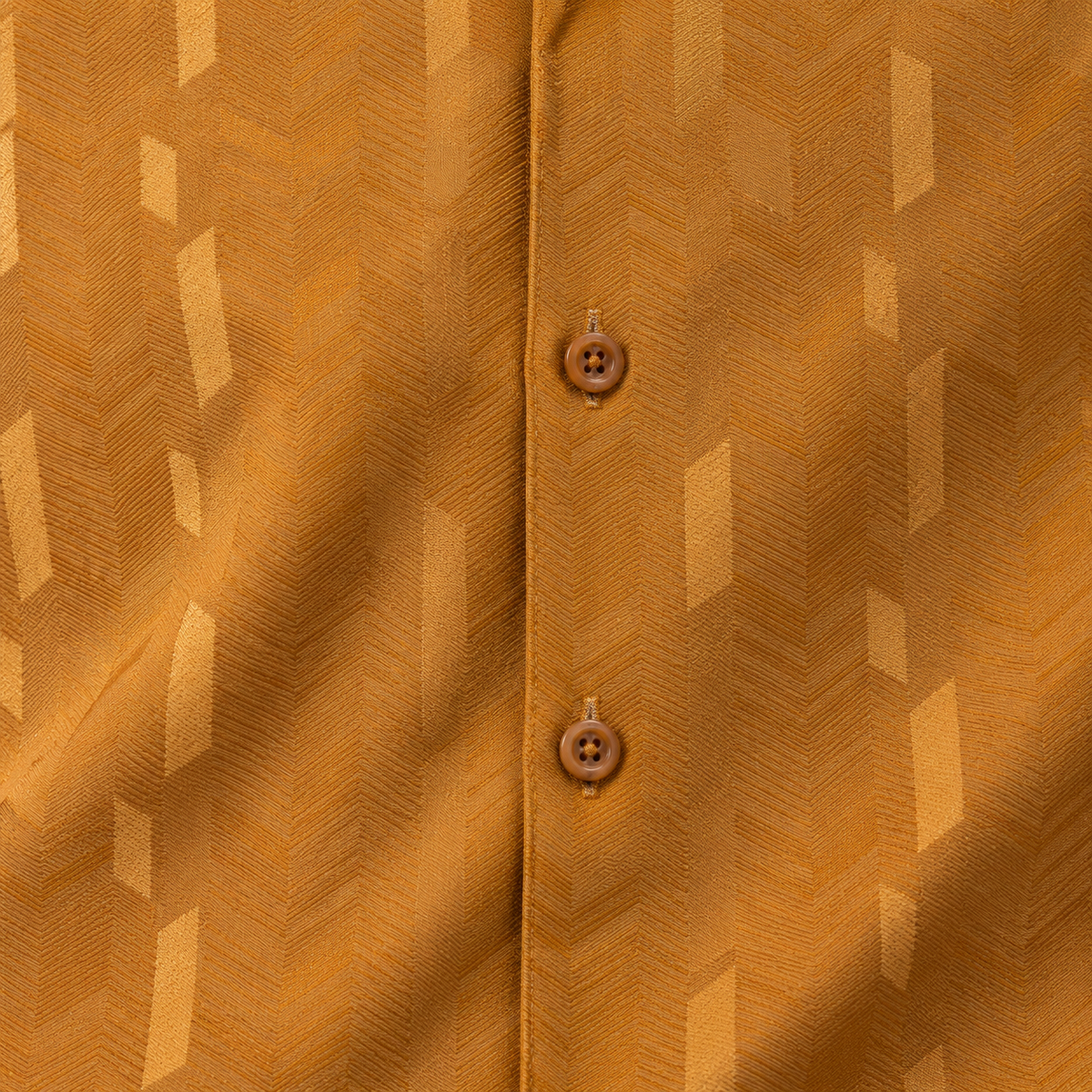 Montique gold geometric walking suit fabric button detail