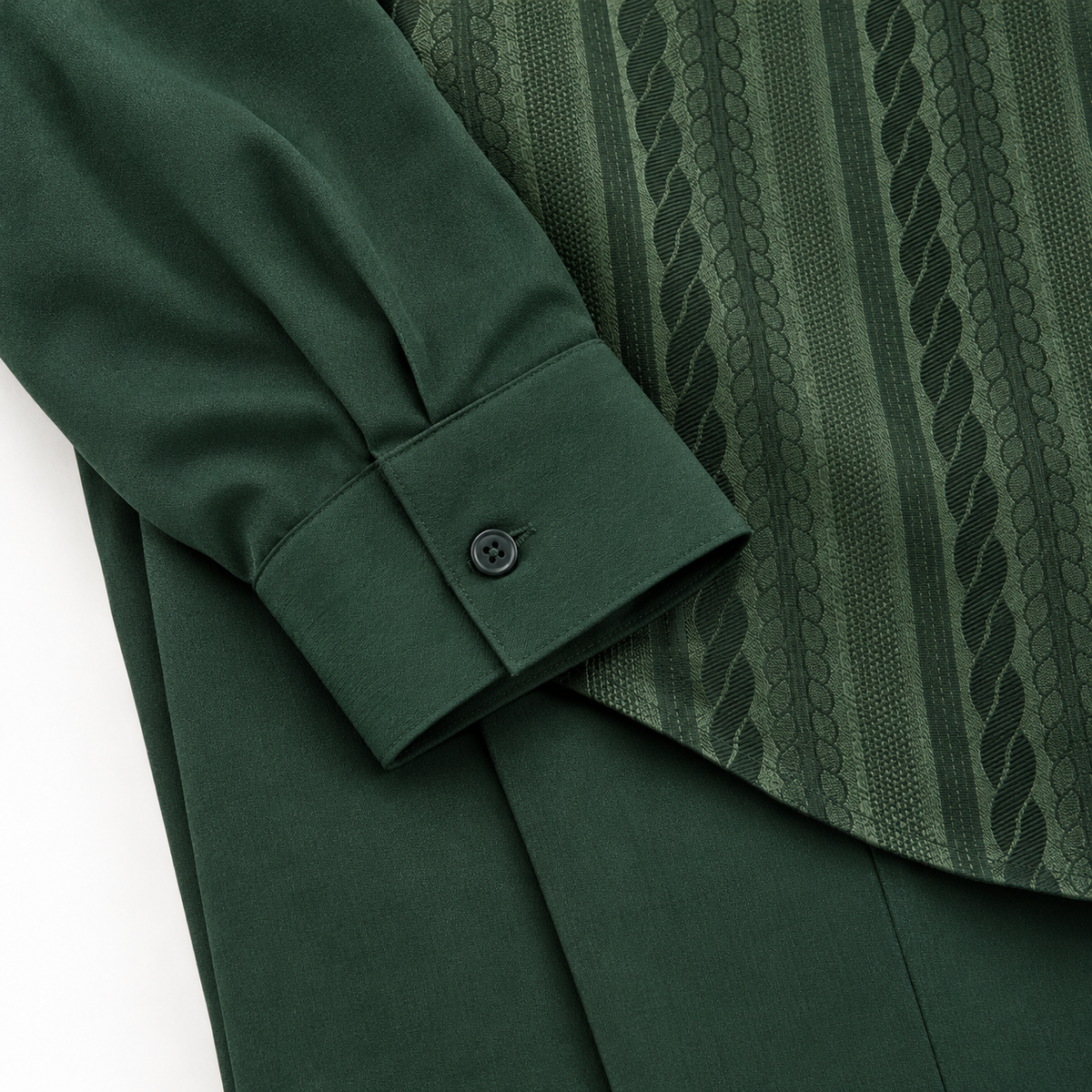Montique hunter textured stripe walking suit cuff trouser detail