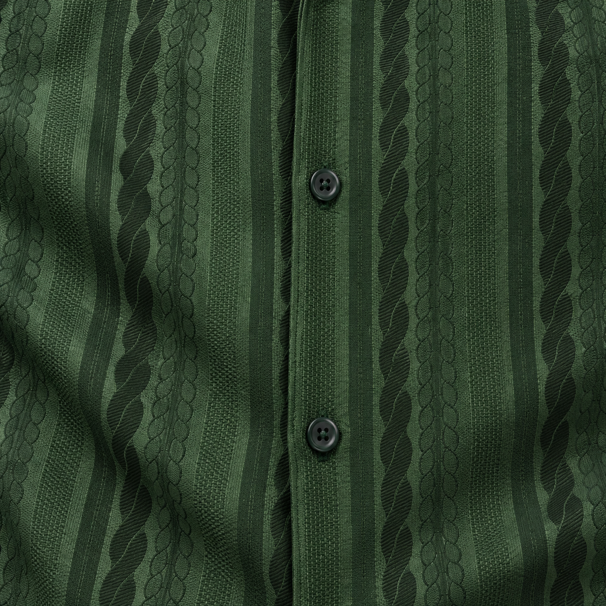 Montique hunter textured stripe walking suit fabric button detail