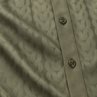Montique olive tonal chain walking suit fabric button detail