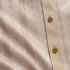 Montique tan tonal chain walking suit fabric button detail