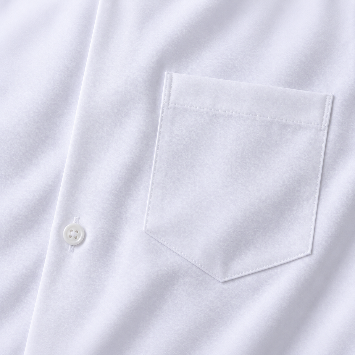 Montique white solid walking suit shirt pointed chest pocket and button detail