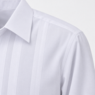 Montique white vertical stripe walking suit shoulder collar detail